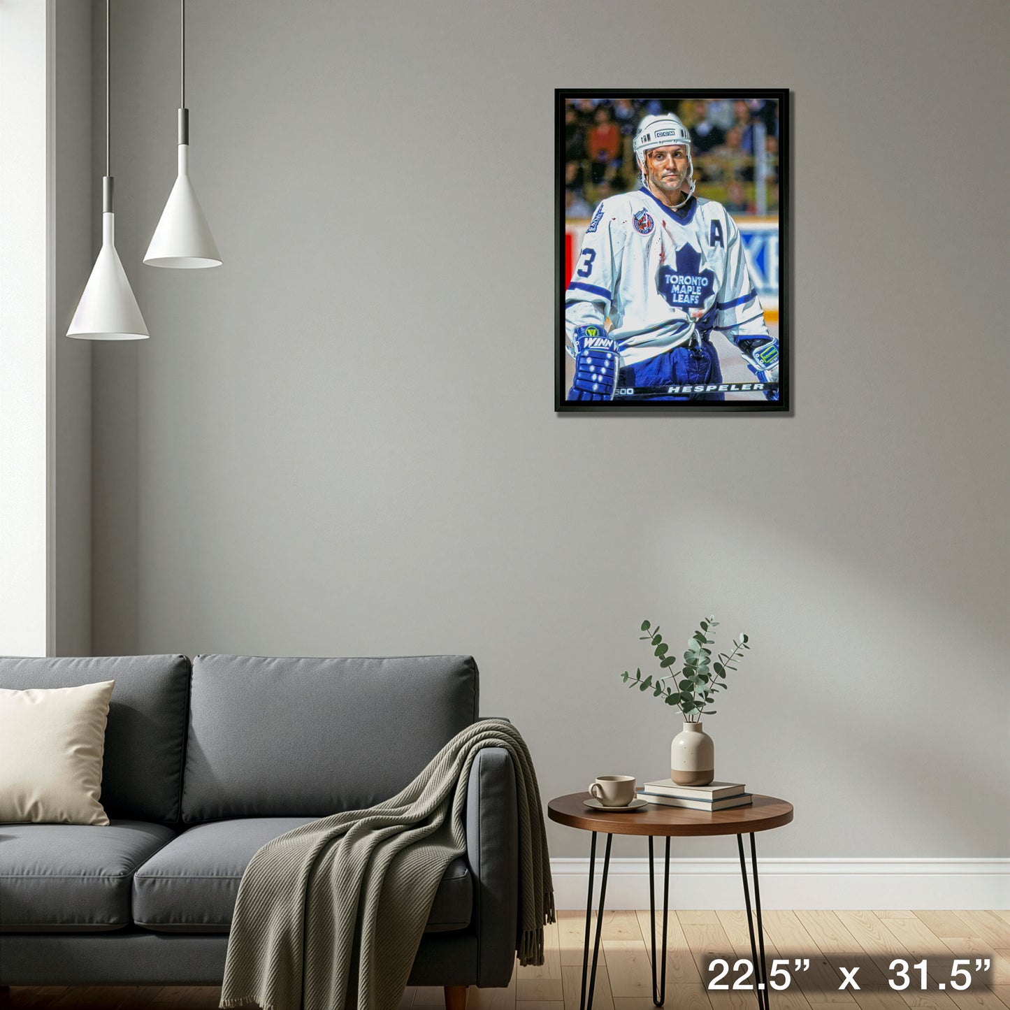 Doug Gilmour Toronto Maple Leafs Framed Canvas Bloody Warrior Canvas