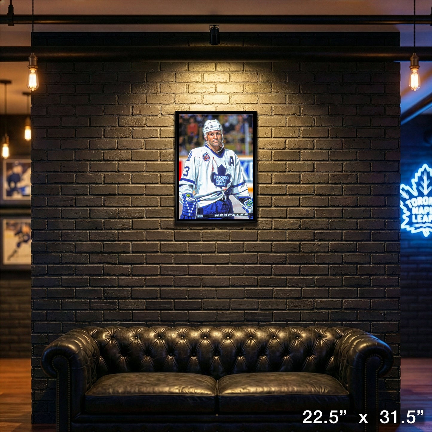 Doug Gilmour Toronto Maple Leafs Framed Canvas Bloody Warrior Canvas