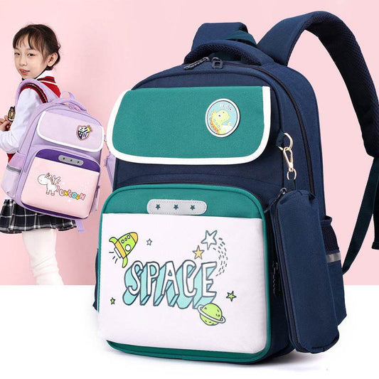 Primary School Large Capacity Spine Supportive Canvas Backpack for school - Velora
