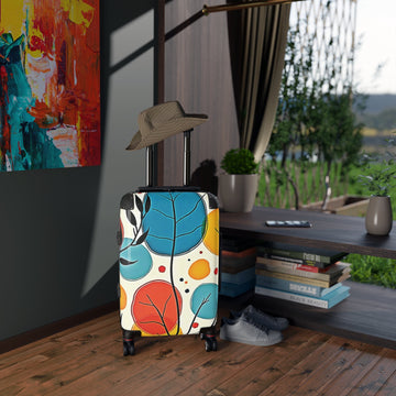 Colorful Abstract Leaf Carry-On Suitcase - Travel Luggage with Vibrant Botanical Print