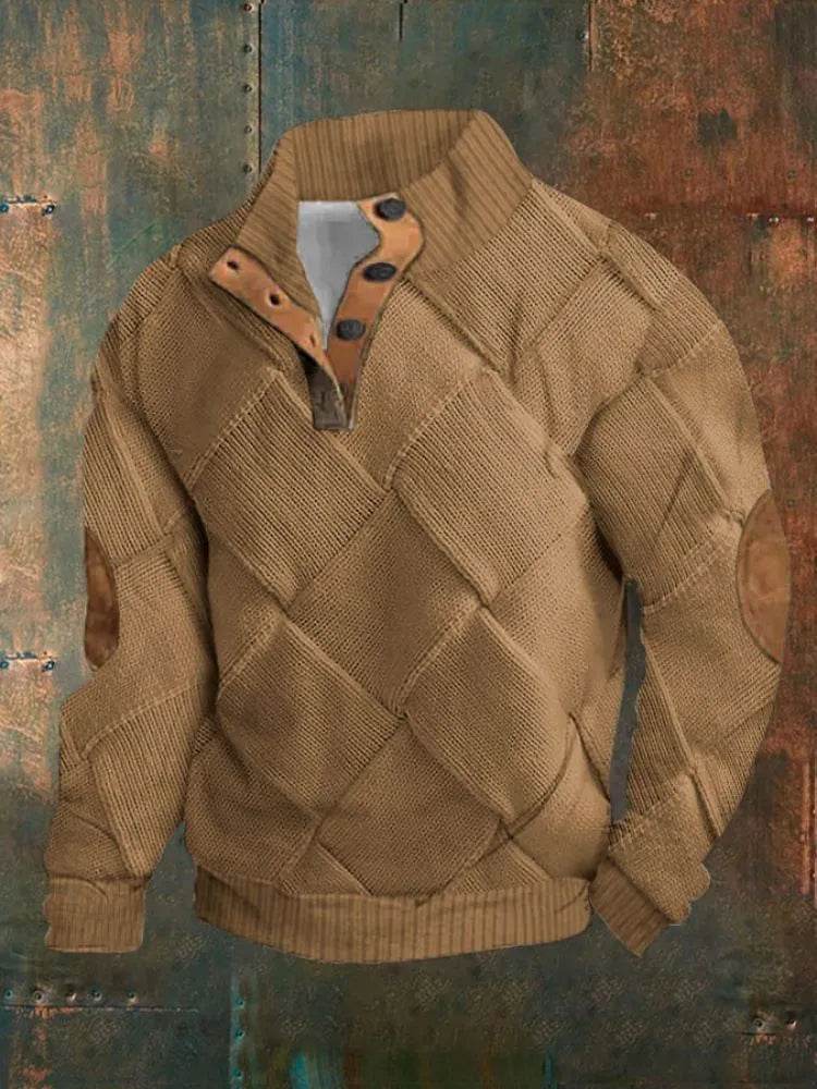 Half button Sweatshirt Men's Winter 3d Digital Printing Pullover Crew neck - Velora