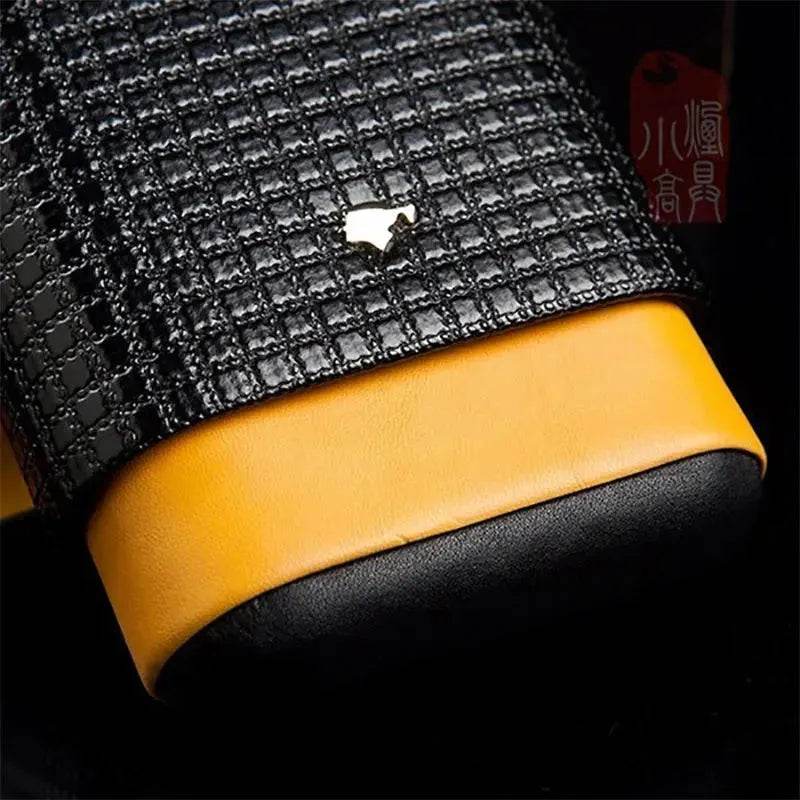 Wooden Cigar Moisturizing Leather Travel Cigar Case - Velora