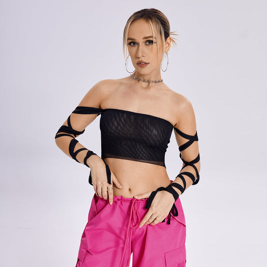 2023 New Style Womens Elastic Cross Arm Solid Color Straps Tank Top https://like2b-uy
