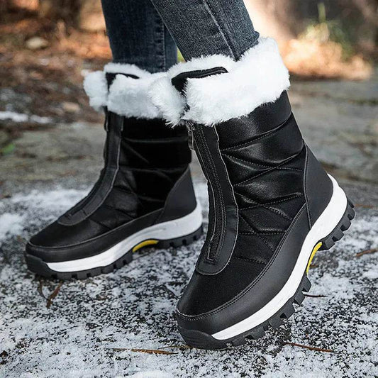 Winter Waterproof Snow Boots Women's Mid-calf Front Zipper - Velora