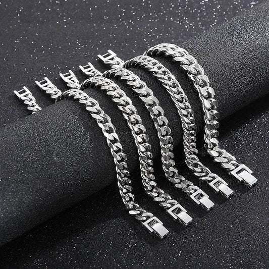 Cuban Link Chain Trimming Chain Jewelry Buckle Titanium Steel Bracelet - Velora