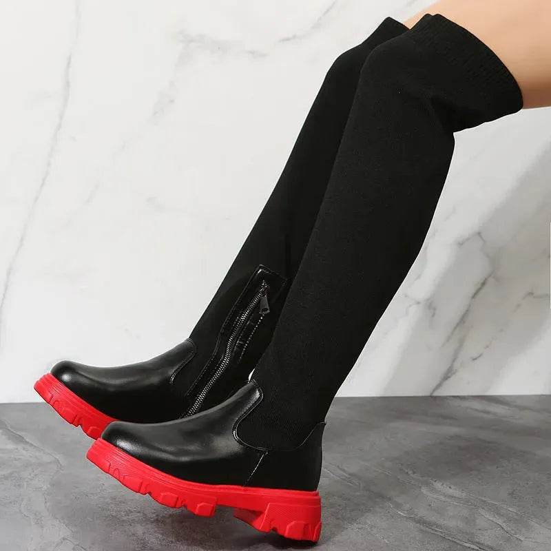 Long Boots Women Winter Shoes Fashion Side Zipper Knee High Boots - Velora