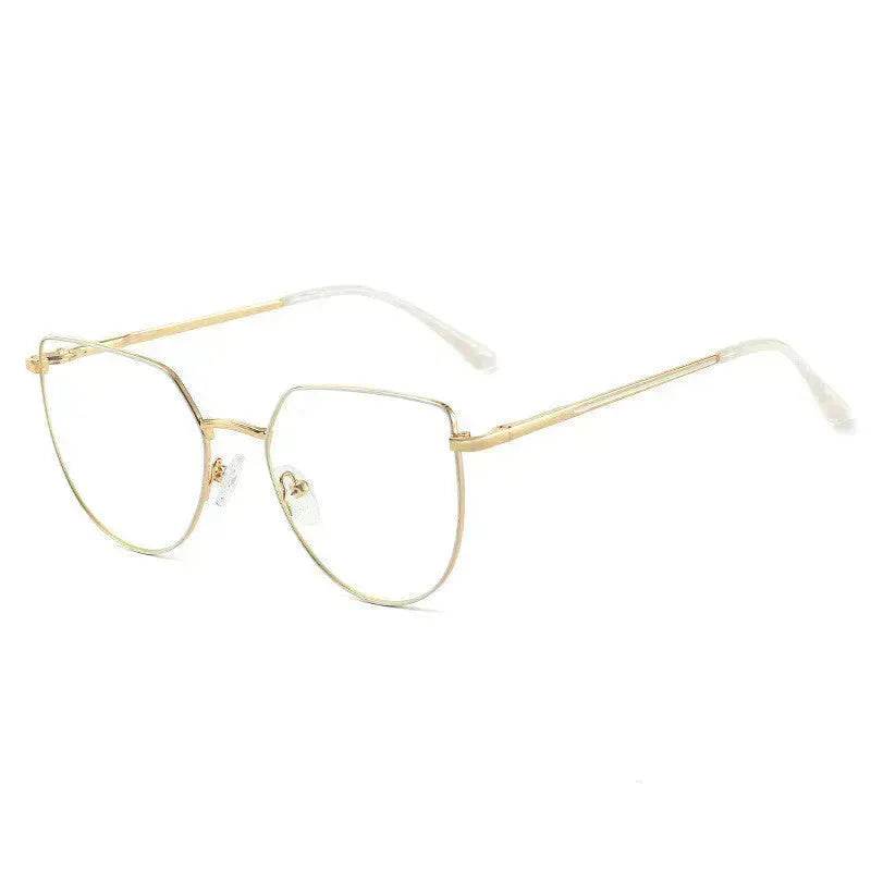 Women's Plate Anti-Blue Light Glasses Fashion Metal Large Frame - Velora