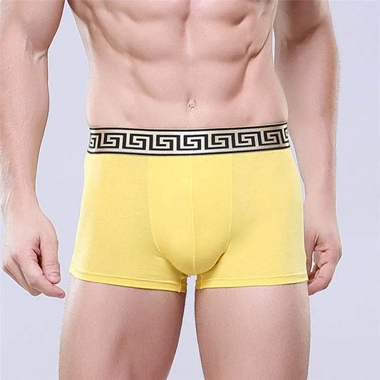 Men's Cotton Boxer Briefs Casual Solid Color Mid Waist underwear - Velora