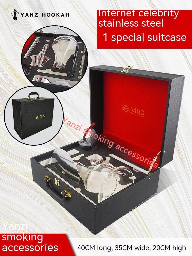 Arabic Hookah Full Set Bar Kettle Stainless Steel Large Single And Double Tube - Velora