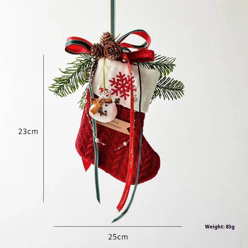 Christmas Decoration Knitted Christmas Stockings Scene Layout - Velora