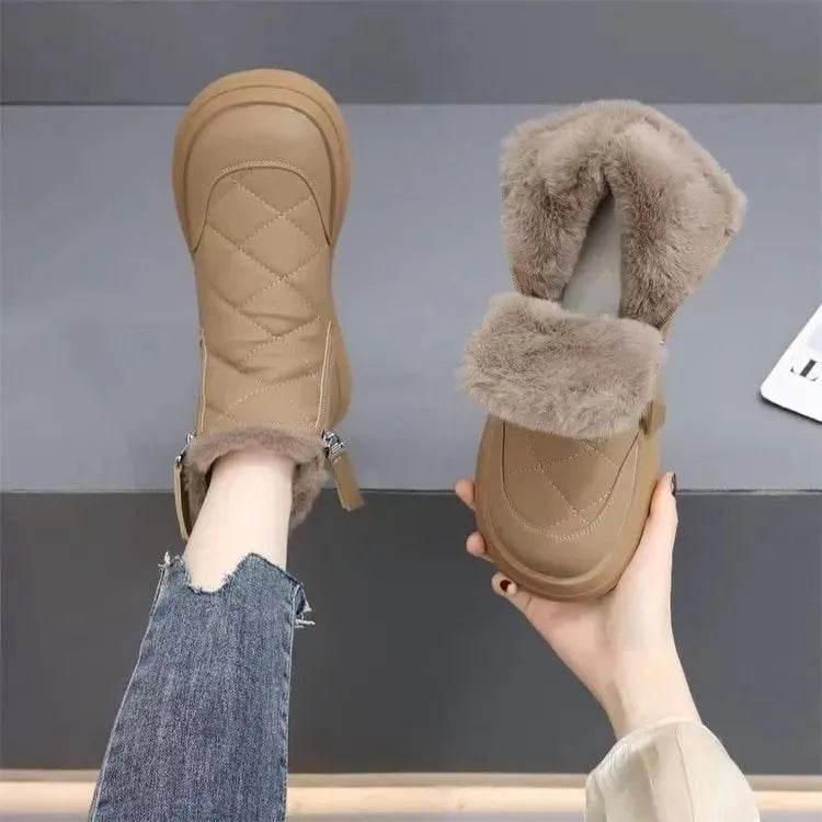 Snow Boots For Women Winter New Fleece-lined Thickened Northeast China Cotton Shoes Waterproof Non-slip Warm - Velora