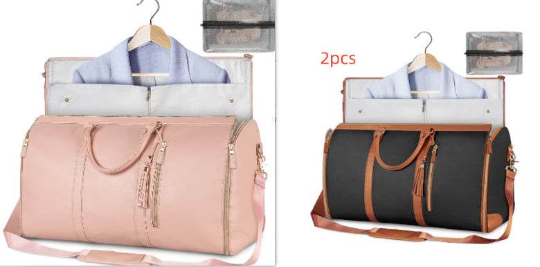 Large Capacity Travel Duffle Bag Women's Handbag Folding Suit Bag Waterproof Clothes Totes - Velora