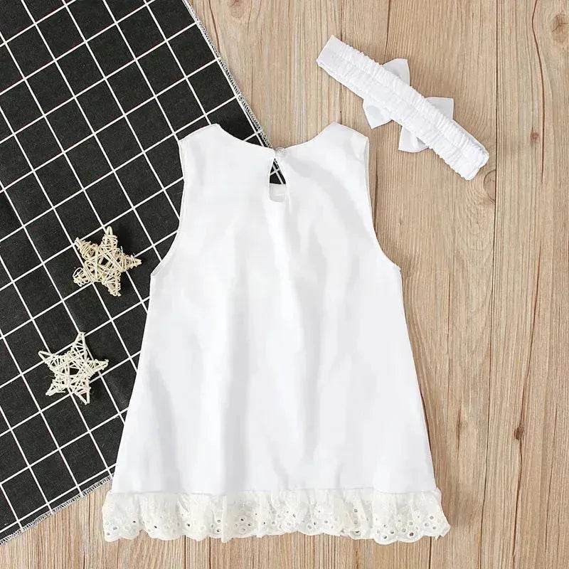 Girls baby sleeveless bow skirt Dress Christening Dress Baby girl Dress Baptism Gown - Velora