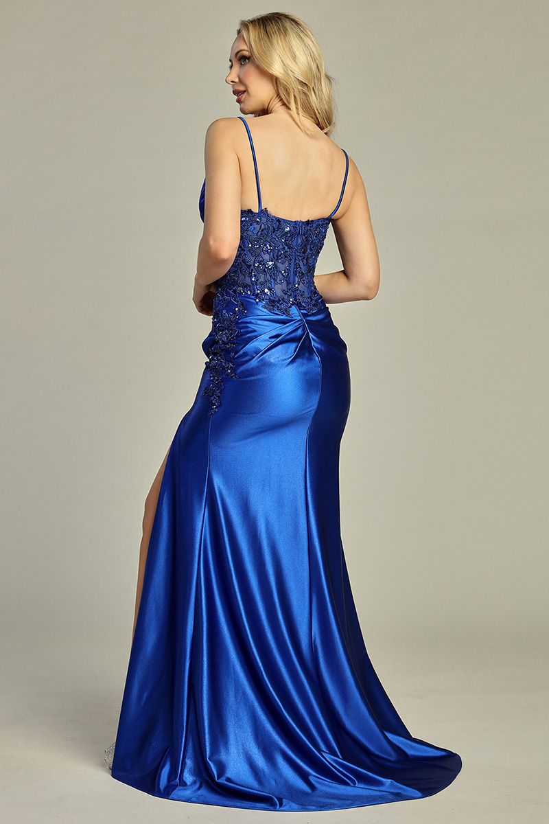 SWEETHEART FITTED SATIN DRESS