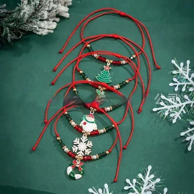 5pcs New Christmas Polymer Clay Handmade Beaded Bracelet set - Velora