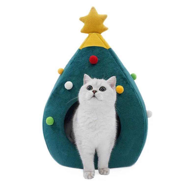 Pet Christmas Tree Cat Cat Bed Cat Mat Kennel Felt Litter Cat Supplies - Velora
