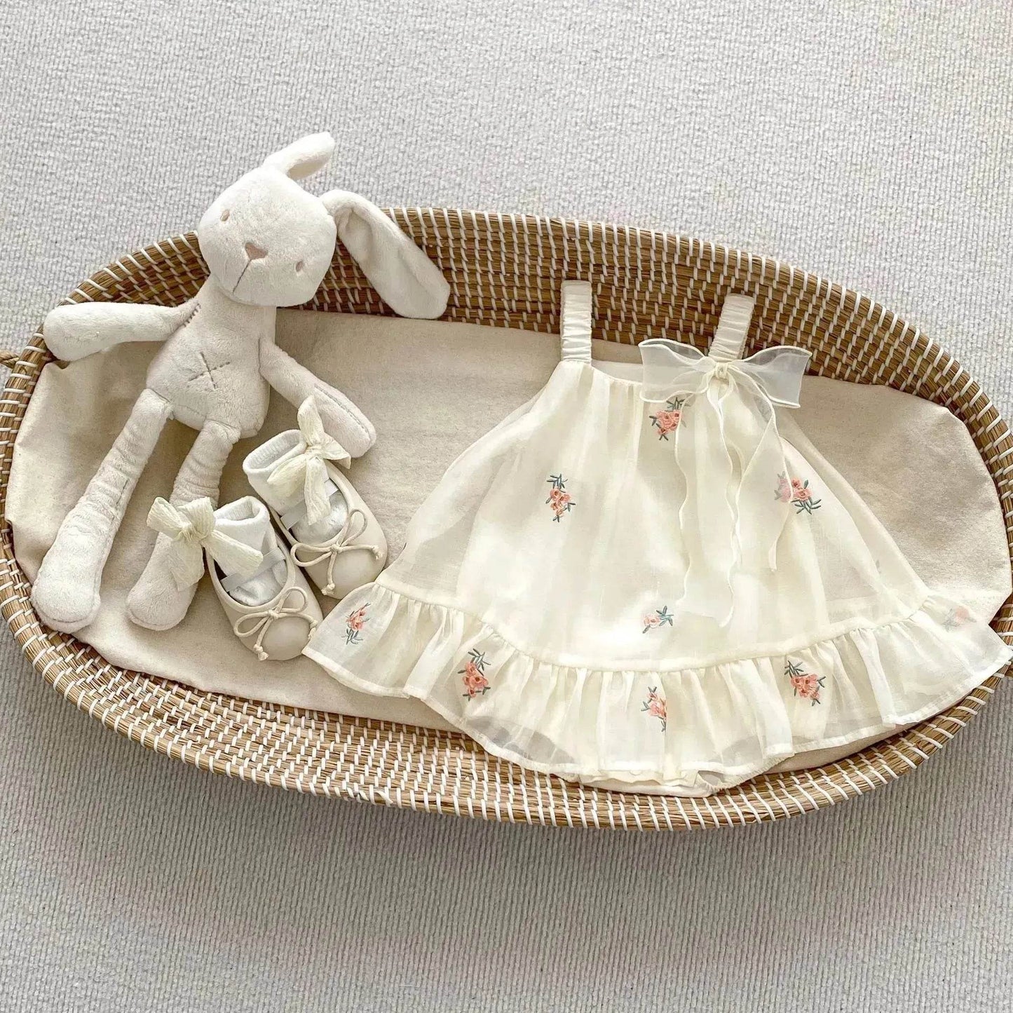 Newborn baby girl Embroidered Mesh Baby Bloomer With Skirt Infant baby Casual dress for baby girl - Velora