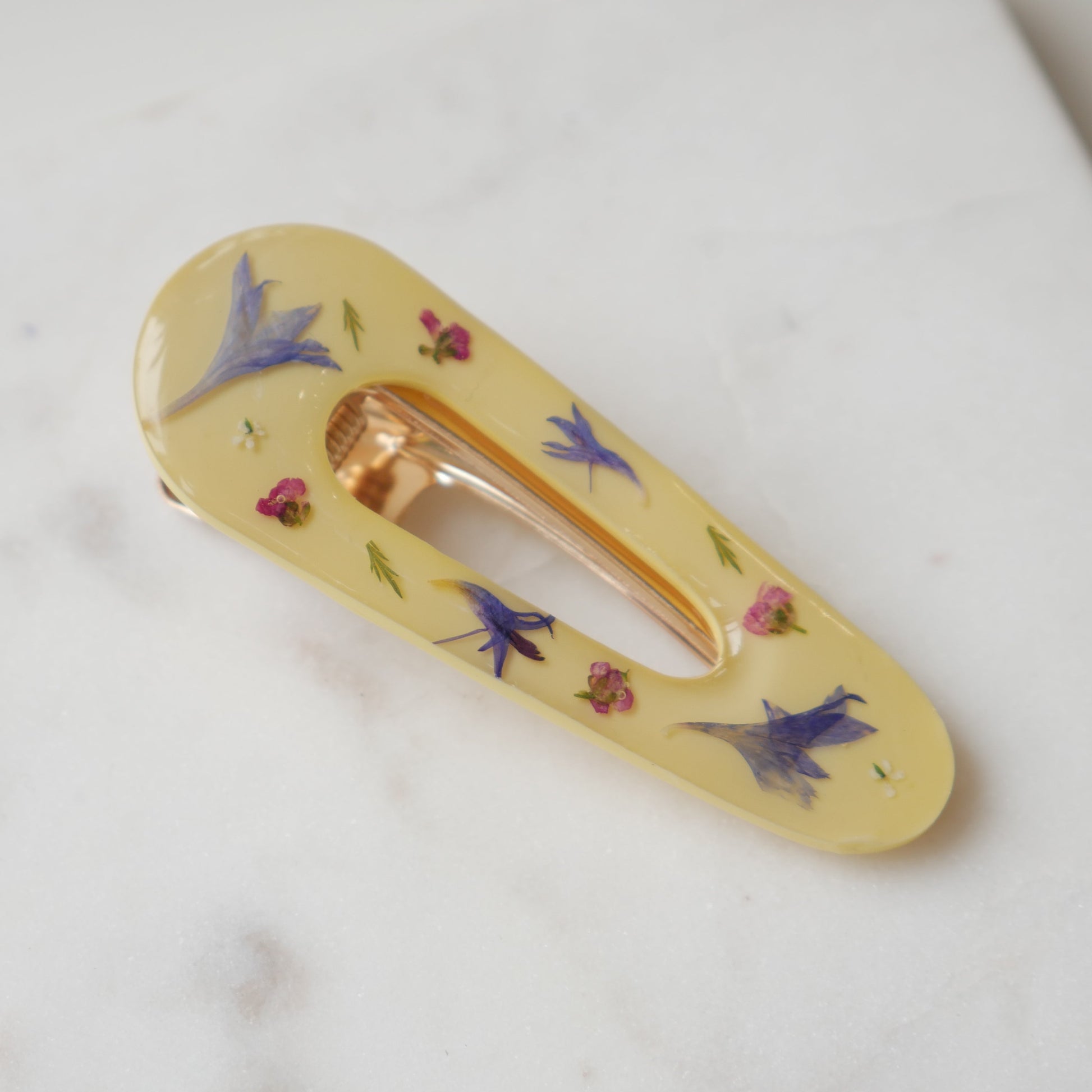 Barrette à cheveux - Maïa fond jaune - Velora