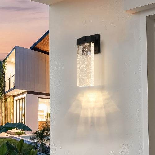 Outdoor Waterproof Transparent LED Crystal Wall Light Supports Many Types Of Bulb-2 Packs - Velora