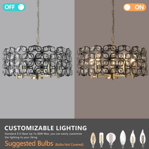 Modern Crystal Chandelier, Suitable For Living Room Round Crystal Lamp Luxury Home Decoration Lamps - Velora