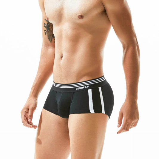 Men's Underwear Low Waist Cotton Seamless Boxer Briefs - Velora