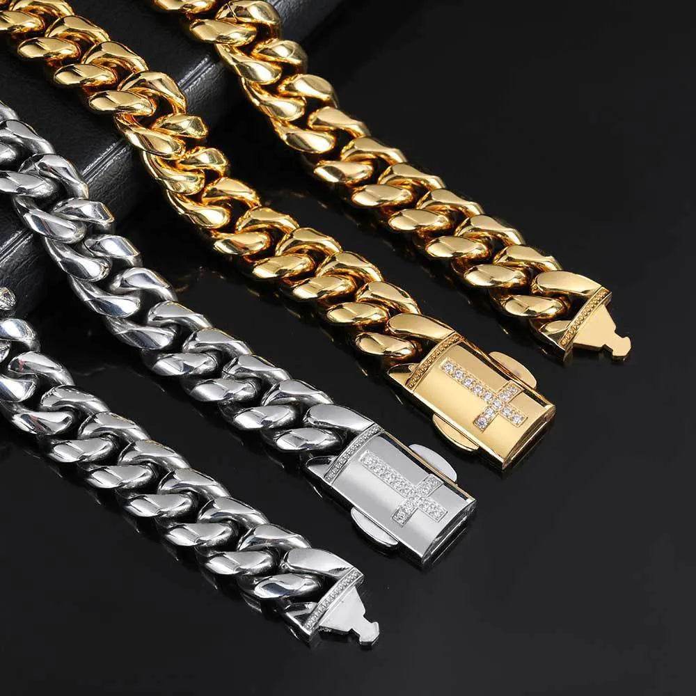 Stainless Steel Cuban Link Chain Personality Bracelet - Velora