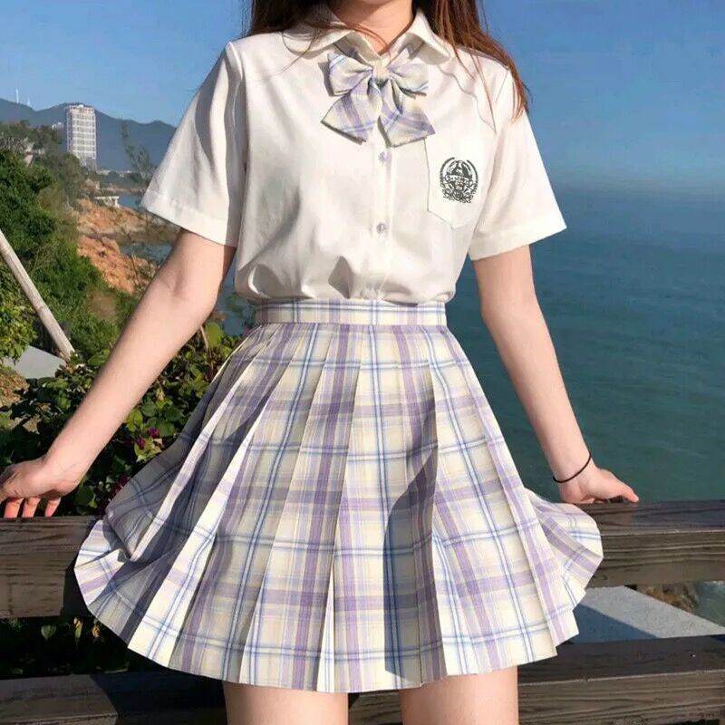 Student Jk Plaid Skirt Preppy Style Mini Pleated Kilt Skirt - Velora