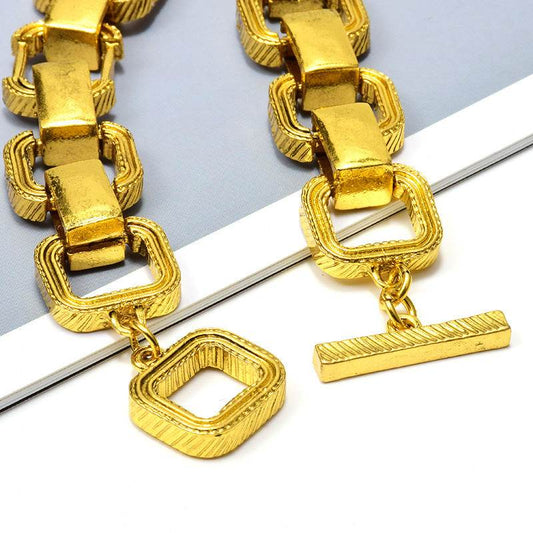 Gold Metal Buckle Bracelet For Women - Velora