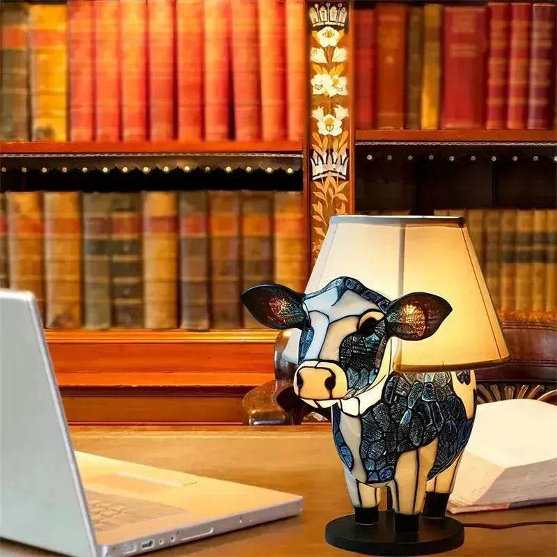 Beautiful Cow Table Lamp Bedside Table Lamp With USB Bedside Lamp For Living Room Bedroom Dormitory Bra Ornament - Velora