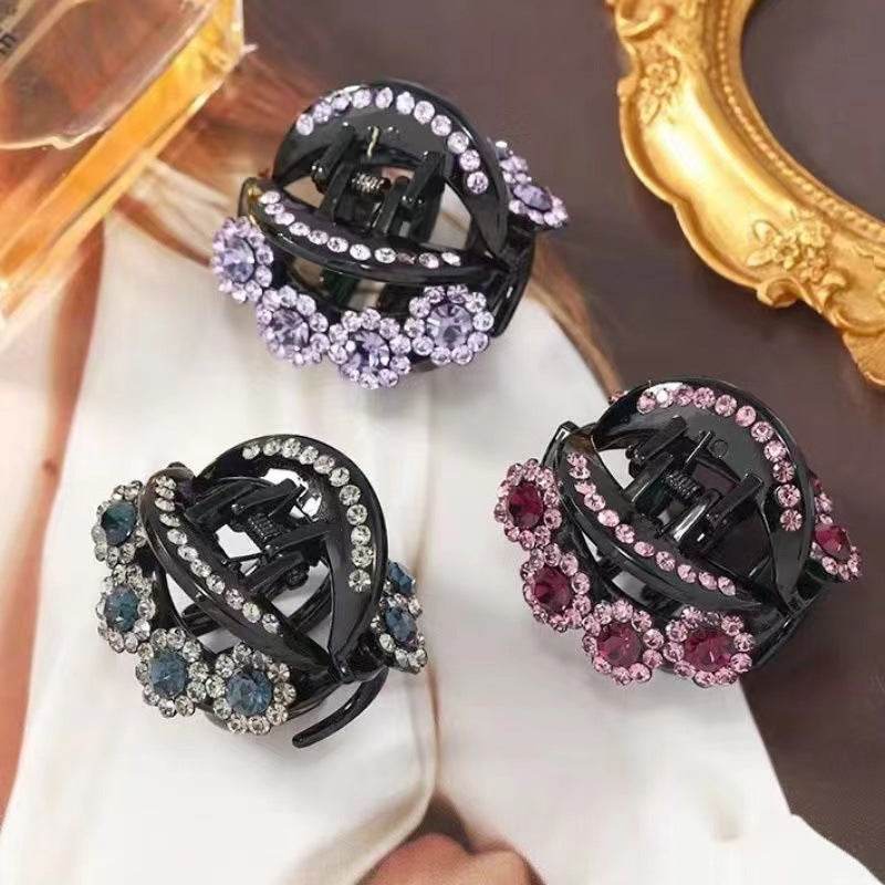 Rhinestone Barrettes High-end Flower Hair Clip - Velora
