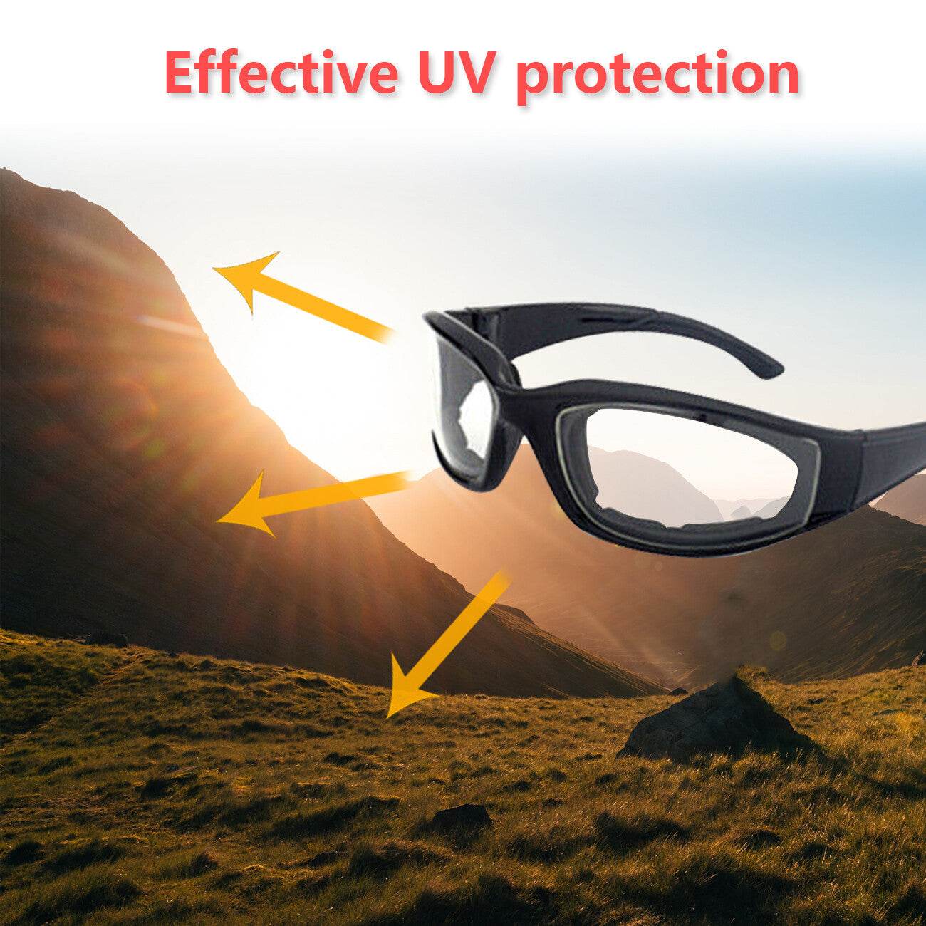 Cycling Sunglasses Chopper Outdoor Sports Glasses For Men Women Wrap Around UV400 Protection For Fishing Driving Glasses Windproof Clear Lens - Velora