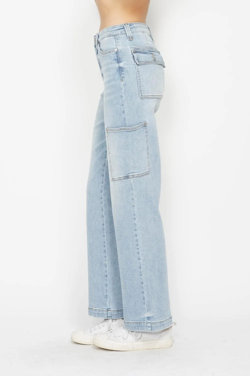 Judy Blue Full Size High Waist Straight Cargo Jeans - Velora
