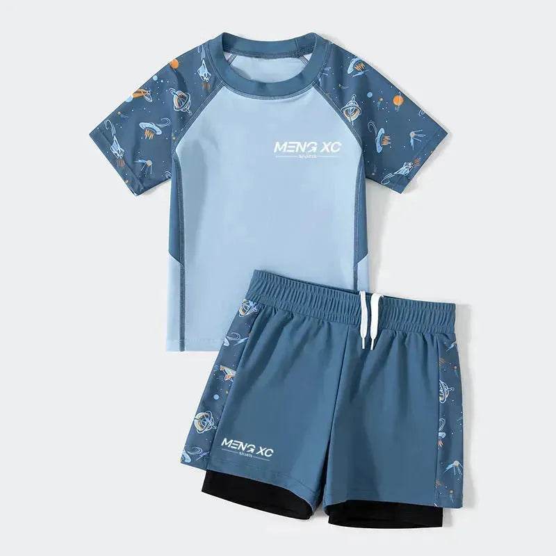 Older Boys Fashion Printed Casual Swimsuit Suit Two piece for boys Swimwear for boys - Velora