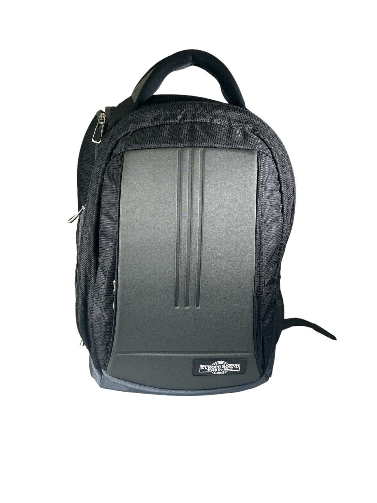 Europe Bound Exec-Tek Black & Grey Heavily Cushioned Laptop Backpack 25L - Velora