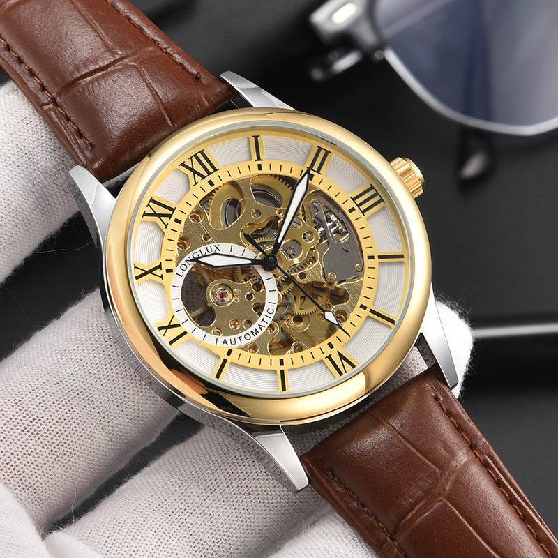 Men's Mechanical Watch Roman Scale Waterproof Fashion Business - Velora