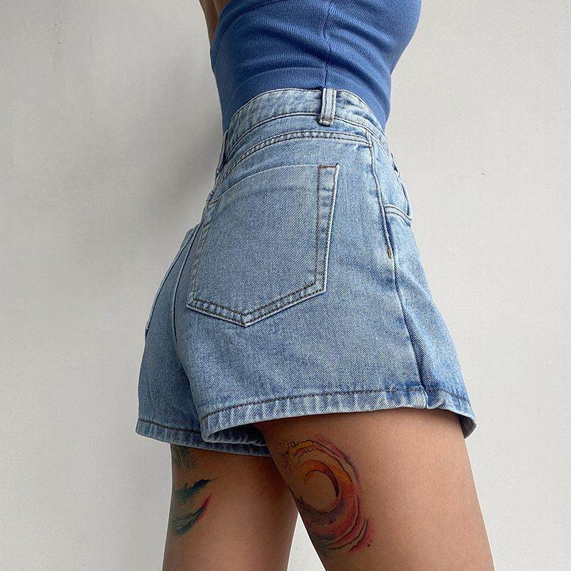 Elegant Anti-exposure Irregular Mini Denim Skirt - Velora