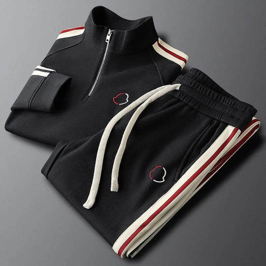 2pcs Fashion Side Stripe Leisure Sports Quarter Zip Tracksuit Co ord for Men - Velora