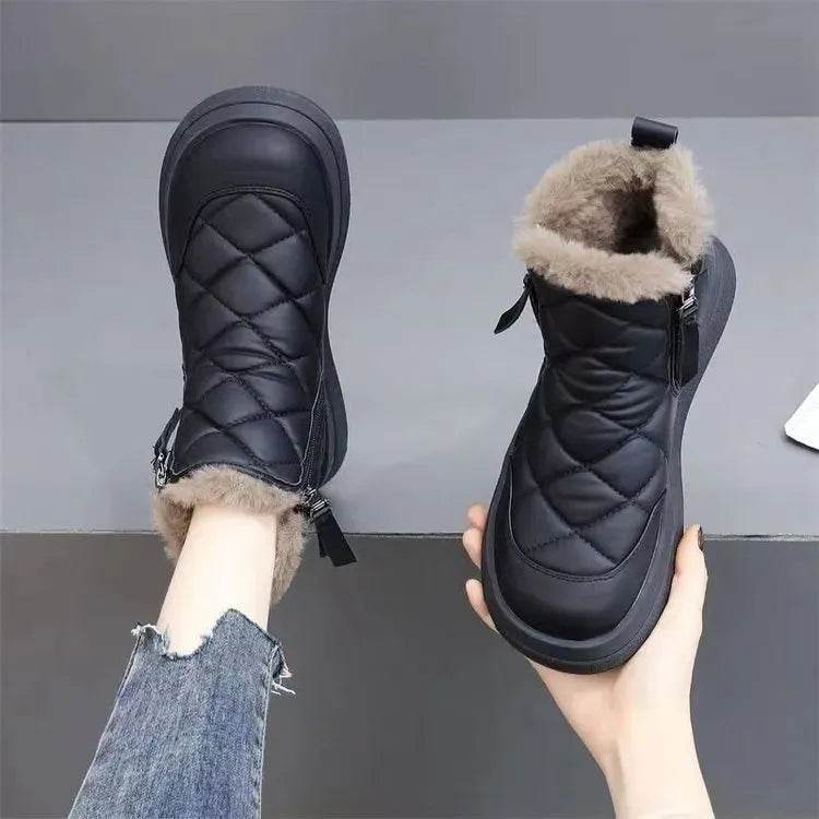 Snow Boots For Women Winter New Fleece-lined Thickened Northeast China Cotton Shoes Waterproof Non-slip Warm - Velora