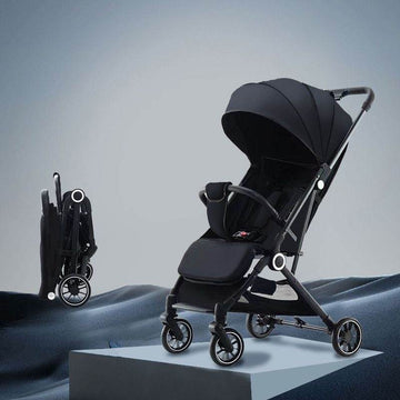 Lightweight Umbrella Stroller – One-Click Fold, Reversible Handle, LED-Free Summer Baby Stroller with High Carbon Steel Frame