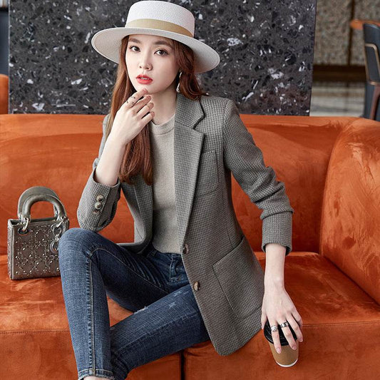 Professional office Business Tweed Blazer Women - Velora