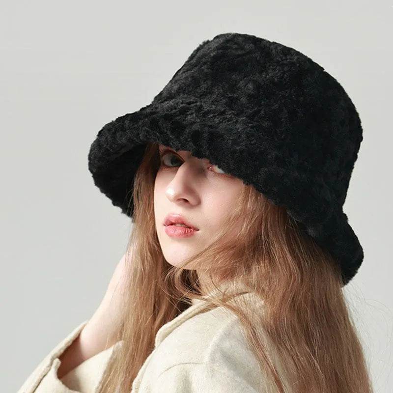 Lambswool Fisherman Sherpa Fleece Hat Winter Warm Fashionable Solid Color Hats For Women - Velora