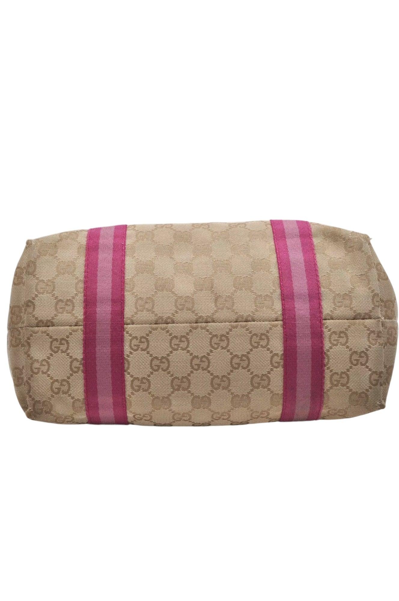 GUCCI Sherry Line Shoulder Tote Bag GG Canvas Leather Beige 7192K - Velora