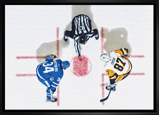 Sidney Crosby & Auston Matthews Framed 20x29 Overhead Canvas Frameworth Sports Marketing