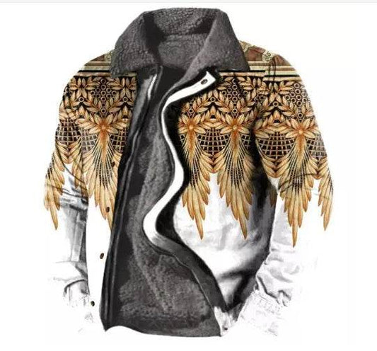 Thickened Side Seam Pocket Casual Zipper Loose Wolf Cotton Jacket - Velora