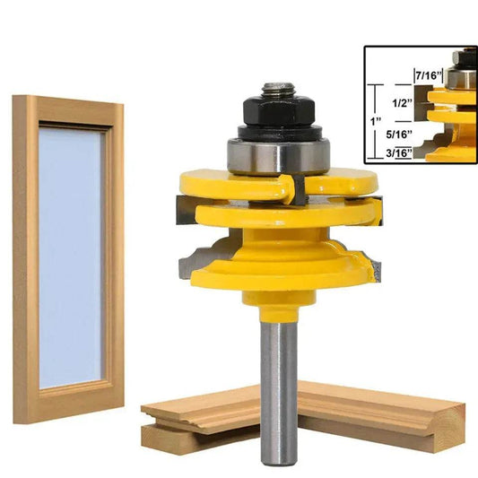 Professional Woodwork Glass Door and Window Rail and Stile Reversible Router Bit - Velora