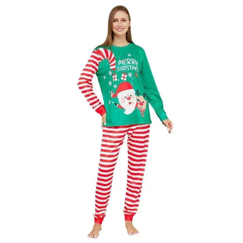 Cartoon Santa Claus Letter Printing Parent-child Christmas Pajamas Home Wear Suit - Velora