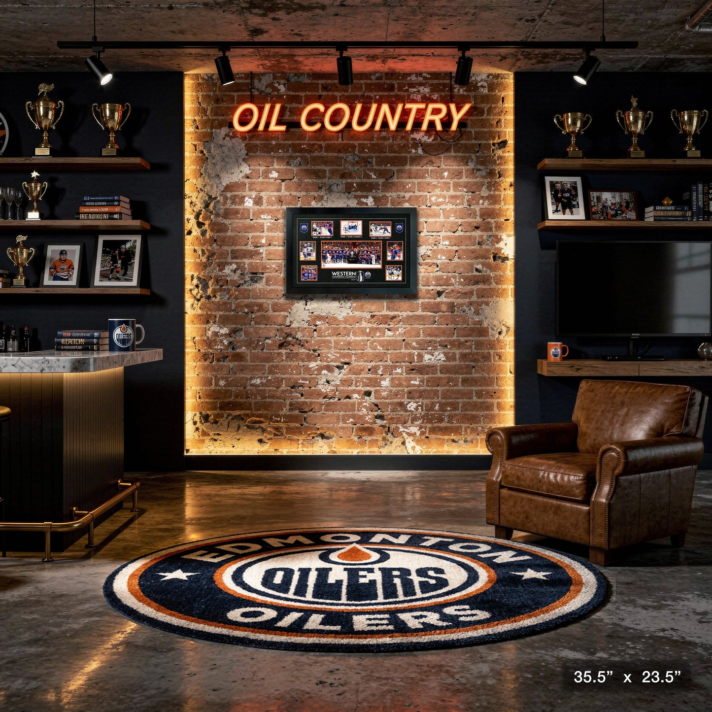 Edmonton Oilers Conference Champions Framed Collage