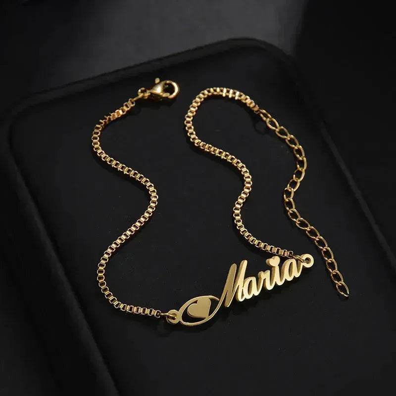 Women Custom and Personalized Stainless Steel English Letter Bracelet From Europe And America - Velora