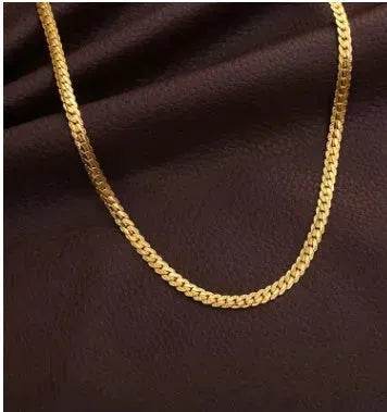 Men Necklace Gold Tone Snake Chain - Velora