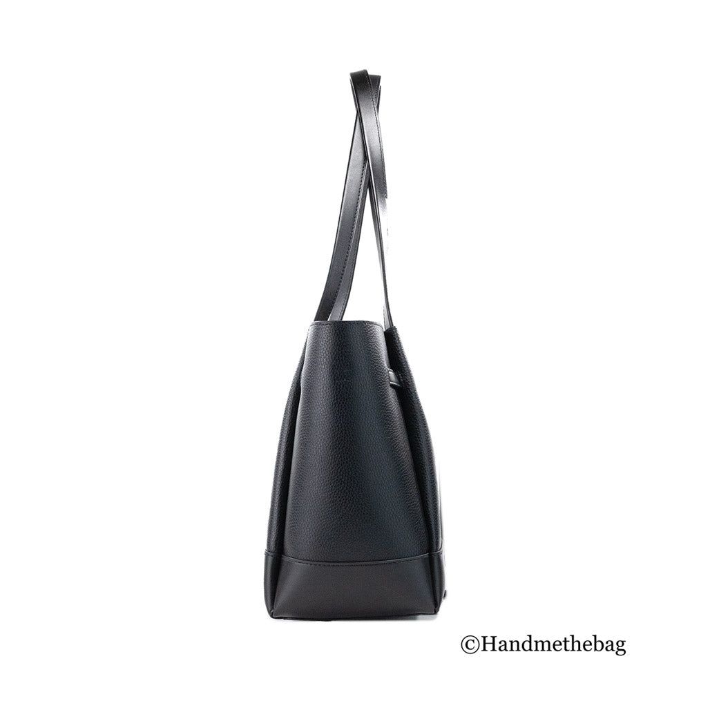 Michael Kors Reed Belted Large Tote in Black Pebbled Leather